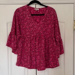 Pink Polka Dot Women's Top